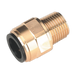 Sealey - CAS15BSA Straight Adaptor 15mm x 1/2"BSPT Brass (John Guest Speedfit® - MM011504N) Compressors Sealey - Sparks Warehouse