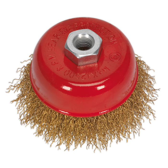 Sealey - CBC75 Brassed Steel Cup Brush Ø75mm M10 x 1.5mm Consumables Sealey - Sparks Warehouse