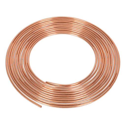 Sealey - CBP002 Brake Pipe Copper Tubing 22 Gauge 3/16" x 25ft BS EN 12449 C106 Consumables Sealey - Sparks Warehouse
