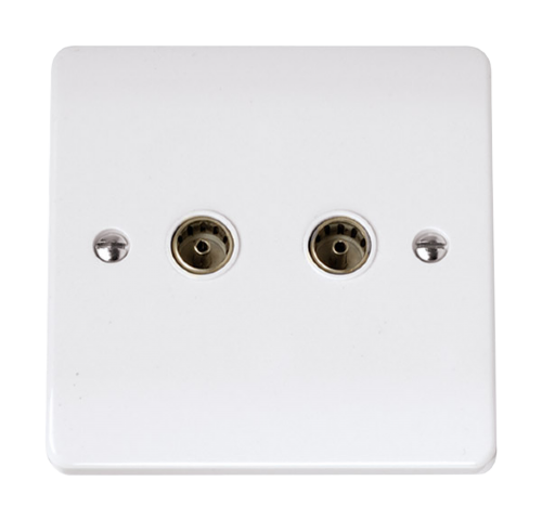 Scolmore CCA066 - Twin Coaxial Outlet Essentials Scolmore - Sparks Warehouse