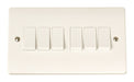 Scolmore Click CCA105 6 Gang 2 Way Plate Switch - White Plastic Curva Scolmore - Sparks Warehouse