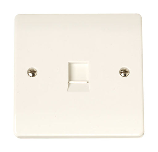 Scolmore Click CCA115 RJ11 Telephone Socket FOR IRELAND AND US - White Plastic Curva Scolmore - Sparks Warehouse