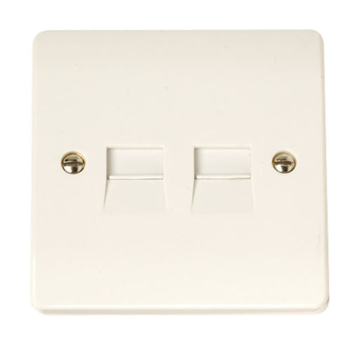 Scolmore Click CCA122 Twin Telephone Socket Master - White Plastic Curva Scolmore - Sparks Warehouse