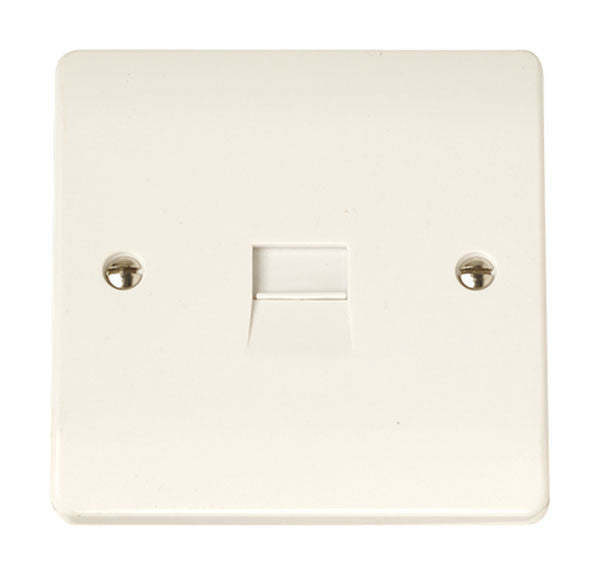 Scolmore Click CCA124 Single Telephone Socket Secondary- White Plastic Curva Scolmore - Sparks Warehouse