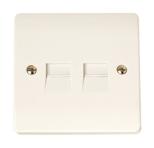 Scolmore Click CCA127 Twin Telephone Socket Secondary - White Plastic Curva Scolmore - Sparks Warehouse