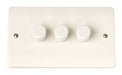 Scolmore Click CCA143 3 Gang 2 Way Dimmer Switch 250w - White Plastic Curva Scolmore - Sparks Warehouse