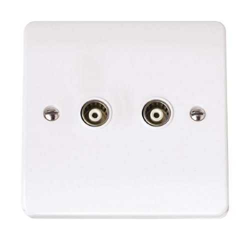 Scolmore CCA159 - Twin Isolated Coaxial Outlet Essentials Scolmore - Sparks Warehouse