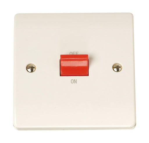 Scolmore Click CCA200 45A 1 Gang Cooker Switch - White Plastic Curva Scolmore - Sparks Warehouse