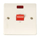 Scolmore Click CCA201 45A 1 Gang Cooker Switch With Neon - White Plastic Curva Scolmore - Sparks Warehouse