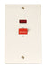 Scolmore Click CCA203 45A 1 Gang Cooker Switch With Neon - White Plastic Curva Scolmore - Sparks Warehouse
