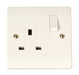 Scolmore Click CCA605 13A Single Gang Switched Socket - White Plastic Curva Scolmore - Sparks Warehouse