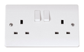 Scolmore Click CCA606 13A 2 Gang Switched Socket - White Plastic Curva Scolmore - Sparks Warehouse