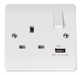 Scolmore CCA771 - 13A 1G Switched Socket With 2.1A USB Outlet Essentials Scolmore - Sparks Warehouse
