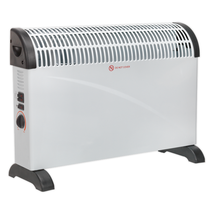 Sealey - CD2005T Convector Heater 2000W 3 Heat Settings Thermostat Turbo Fan Heating & Cooling Sealey - Sparks Warehouse