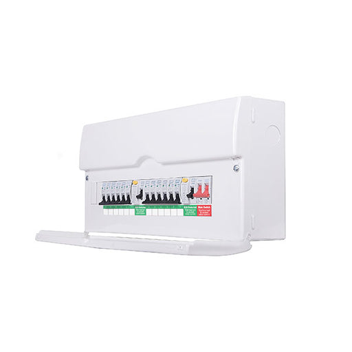 BG CFUDP18616 Metal Dual RCD Populated 16 Way Consumer Unit with Switch & 12 MCBs, 22 Module Consumer Unit BG - Sparks Warehouse