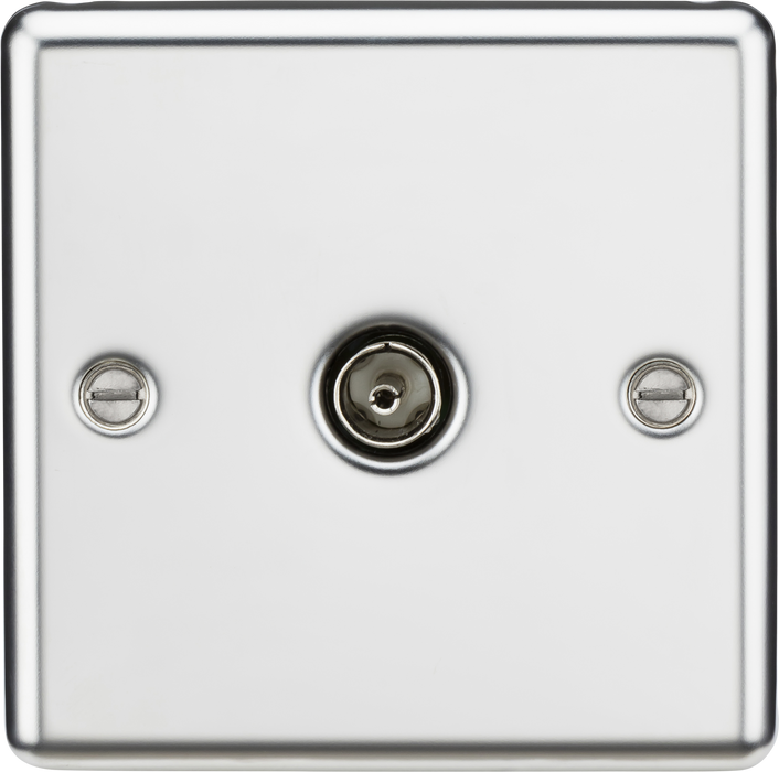 Knightsbridge CL010PC TV Outlet (non-isolated) - Rounded Edge Polished Chrome TV Outlets Knightsbridge - Sparks Warehouse