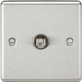 Knightsbridge CL015BC Satellite TV Outlet - Rounded Edge Brushed Chrome Light Switches Knightsbridge - Sparks Warehouse