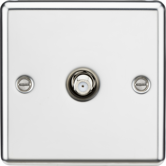 Knightsbridge CL015PC Satellite TV Outlet - Rounded Edge Polished Chrome TV Outlets Knightsbridge - Sparks Warehouse