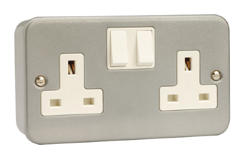 Scolmore CL036B - 13A 2 Gang DP Switched Socket Outlet (No Knockouts) Essentials Scolmore - Sparks Warehouse