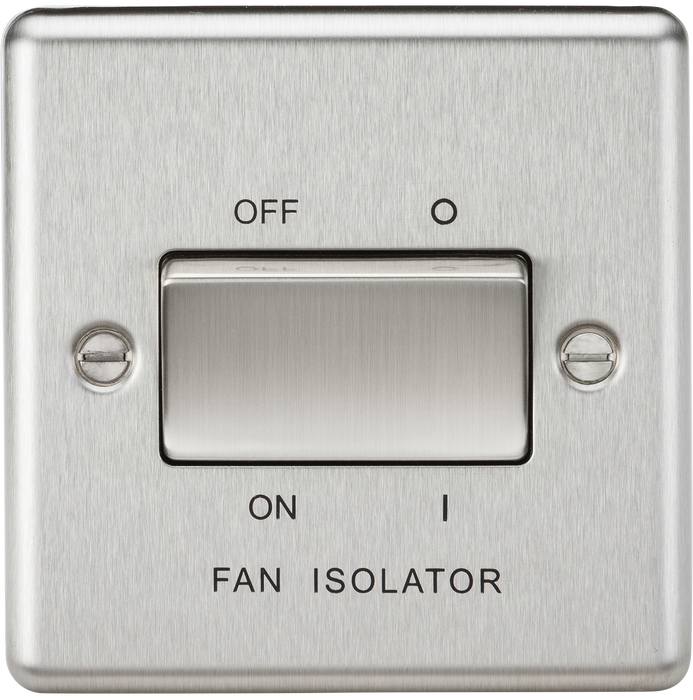 Knightsbridge CL11BC 10A 3 Pole Fan Isolator Switch - Rounded Edge Brushed Chrome Fan Isolator Knightsbridge - Sparks Warehouse