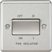 Knightsbridge CL11BC 10A 3 Pole Fan Isolator Switch - Rounded Edge Brushed Chrome Fan Isolator Knightsbridge - Sparks Warehouse
