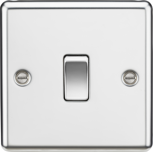 Knightsbridge CL12PC 10A 1G Intermediate Switch - Rounded Edge Polished Chrome light switch Knightsbridge - Sparks Warehouse
