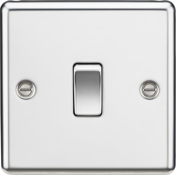 Knightsbridge CL12PC 10A 1G Intermediate Switch - Rounded Edge Polished Chrome light switch Knightsbridge - Sparks Warehouse