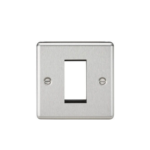 Knightsbridge CL1GBC 1G Modular Faceplate - Rounded Edge Brushed Chrome Modules Knightsbridge - Sparks Warehouse