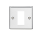 Knightsbridge CL1GPC 1G Modular Faceplate - Rounded Edge Polished Chrome Modules Knightsbridge - Sparks Warehouse