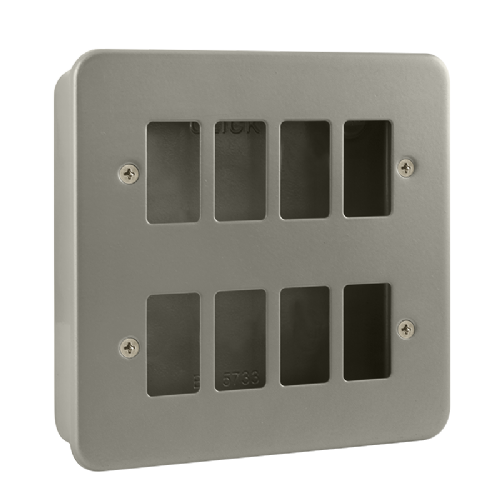 Scolmore CL20508B - 8 Gang GridPro® Frontplate with Back Box (No Knockouts) GridPro Scolmore - Sparks Warehouse
