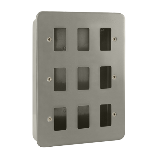 Scolmore CL20509B - 9 Gang GridPro® Frontplate with Back Box (No Knockouts) GridPro Scolmore - Sparks Warehouse