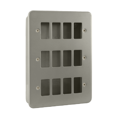 Scolmore CL20512B - 12 Gang GridPro® Frontplate with Back Box (No Knockouts) GridPro Scolmore - Sparks Warehouse