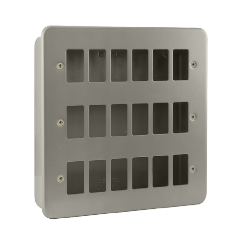 Scolmore CL20518B - 18 Gang GridPro® Frontplate with Back Box (No Knockouts) GridPro Scolmore - Sparks Warehouse