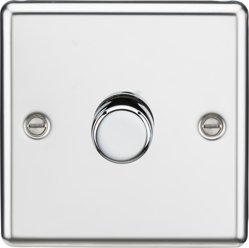 Knightsbridge CL2181PC 1G 2 Way 40-200W Dimmer - Rounded Edge Polished Chrome Dimmer Switch Knightsbridge - Sparks Warehouse
