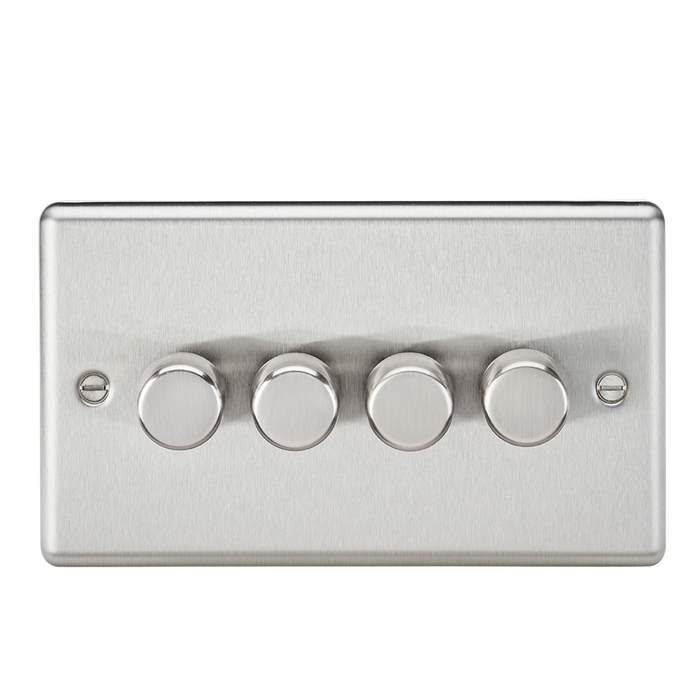 Knightsbridge CL2184BC 4G 2 Way Dimmer 60-200W - Rounded Edge Brushed Chrome Dimmer Switch Knightsbridge - Sparks Warehouse