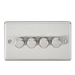 Knightsbridge CL2184BC 4G 2 Way Dimmer 60-200W - Rounded Edge Brushed Chrome Dimmer Switch Knightsbridge - Sparks Warehouse