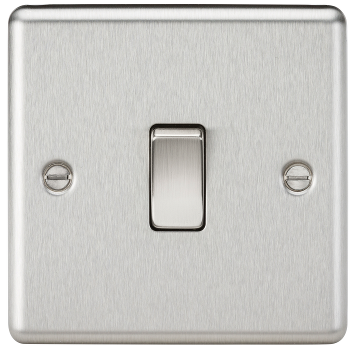 Knightsbridge CL2BC 1G 2 way Light Switch - Rounded Edge Brushed Chrome light switch Knightsbridge - Sparks Warehouse