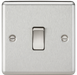 Knightsbridge CL2BC 1G 2 way Light Switch - Rounded Edge Brushed Chrome light switch Knightsbridge - Sparks Warehouse