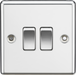 Knightsbridge CL3PC 2 Gang 2 way Light Switch - Rounded Edge Polished Chrome light switch Knightsbridge - Sparks Warehouse