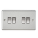 Knightsbridge CL41BC 10A 4G 2 Way Plate Switch - Rounded Edge Brushed Chrome light switch Knightsbridge - Sparks Warehouse