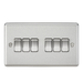 Knightsbridge CL42BC 10A 6G 2 Way Plate Switch - Rounded Edge Brushed Chrome light switch Knightsbridge - Sparks Warehouse