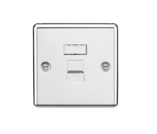 Knightsbridge CL45PC RJ45 Network Outlet - Rounded Edge Polished Chrome light switch Knightsbridge - Sparks Warehouse
