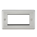 Knightsbridge CL4GBC 4G Modular Faceplate - Rounded Edge Brushed Chrome Modules Knightsbridge - Sparks Warehouse