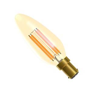 Vintage LED Candle 240v 4w B15d Dimmable Amber - BELL - 01452 LED Lighting Bell  - Easy Lighbulbs