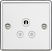 Knightsbridge CL5APCW 5A Unswitched Socket - Rounded Edge Polished Chrome White Insert Round Pin Socket Knightsbridge - Sparks Warehouse