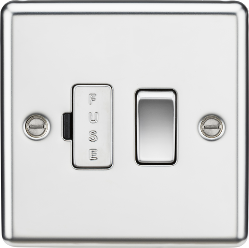 Knightsbridge CL63PC 13A Switched Fused Spur Unit - Rounded Edge Polished Chrome Fuse Unit Knightsbridge - Sparks Warehouse