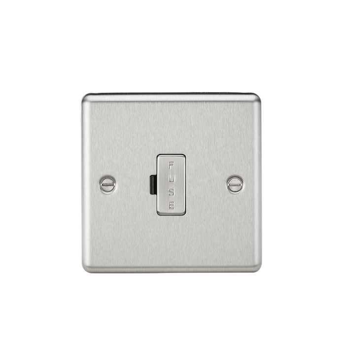 Knightsbridge CL6BC 13A Fused Spur Unit - Rounded Edge Brushed Chrome Fuse Unit Knightsbridge - Sparks Warehouse