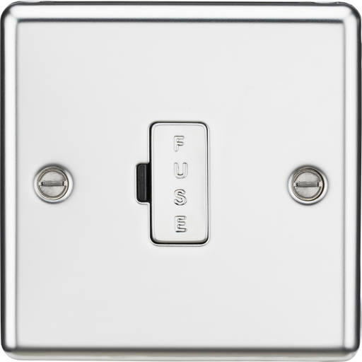 Knightsbridge CL6PC 13A Fused Spur Unit - Rounded Edge Polished Chrome Fuse Unit Knightsbridge - Sparks Warehouse