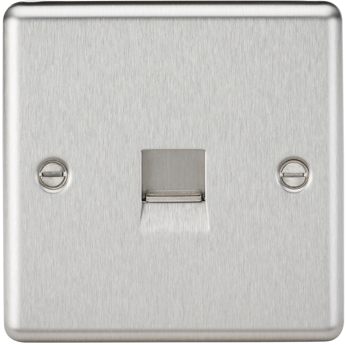 Knightsbridge CL73BC Telephone Master Outlet - Rounded Edge Brushed Chrome Telephone Socket Knightsbridge - Sparks Warehouse