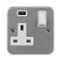 Scolmore CL771U Essentials Metal Clad 1G Socket with USB  Scolmore - Sparks Warehouse